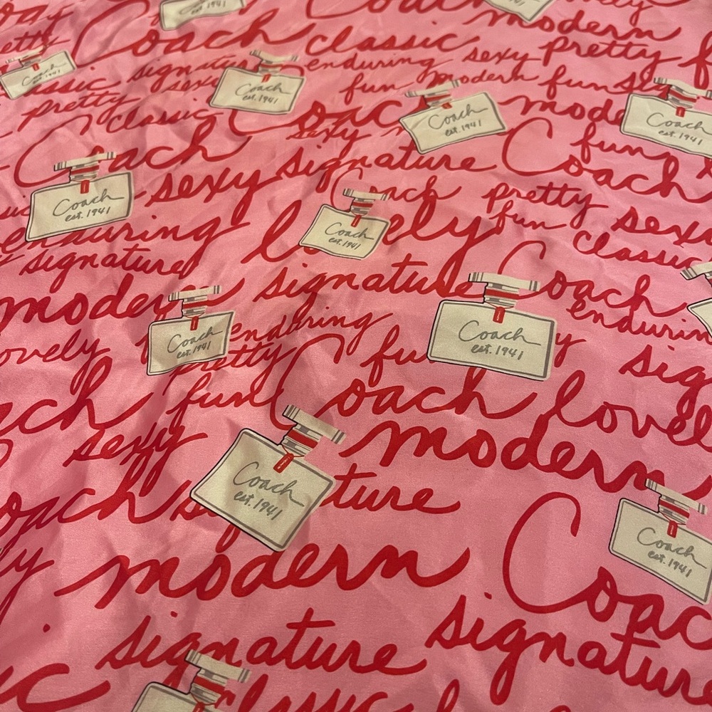 Coach Pink Perfume Bottle Silk square scarf